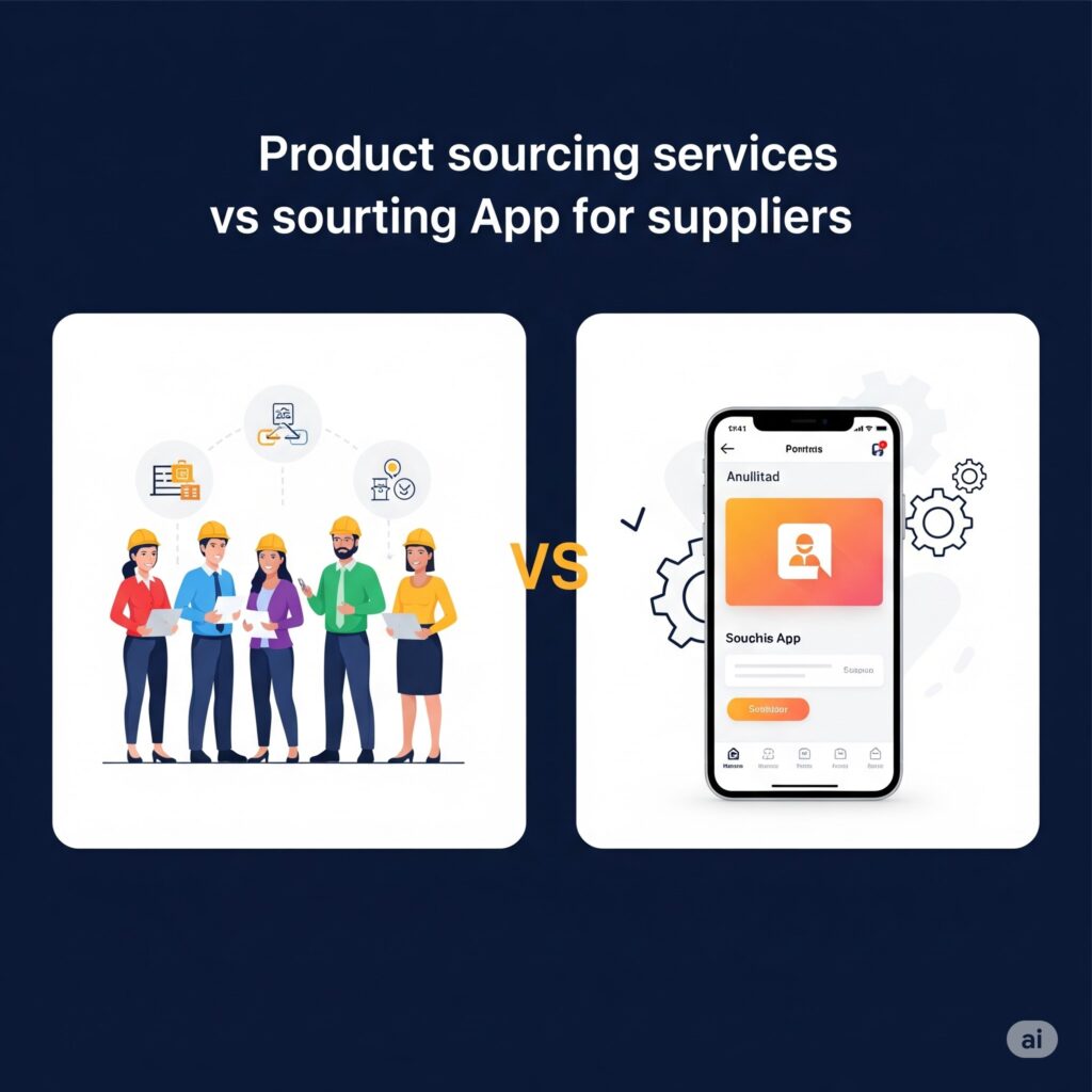 Product sourcing services vs sourcing app for suppliers