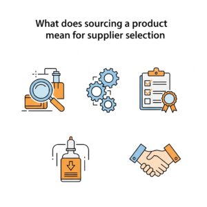 What does sourcing a product mean for supplier selection