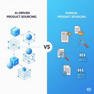 What is product sourcing using AI vs manual methods