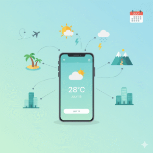 Weather apps guiding the best travel destinations in July